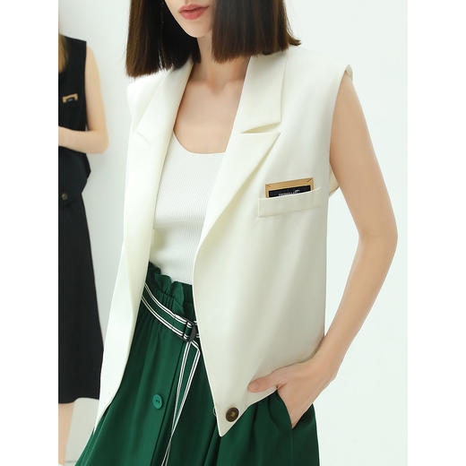 【专属秒杀】COCOBELLA设计感不对称衣摆西装马甲女混搭通勤OL马夹WS4 商品图1