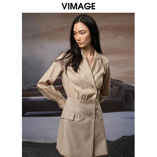 VIMAGE纬漫纪秋季新款洋气收腰显瘦连衣裙V1807413 商品图2