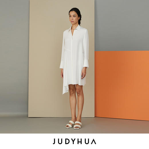 JUDYHUA 斜裁拼接设计衬衫裙 商品图1