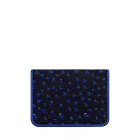 SAINTJOY/上久楷宋锦卡包深蓝鸵鸟纹BWS19K0402