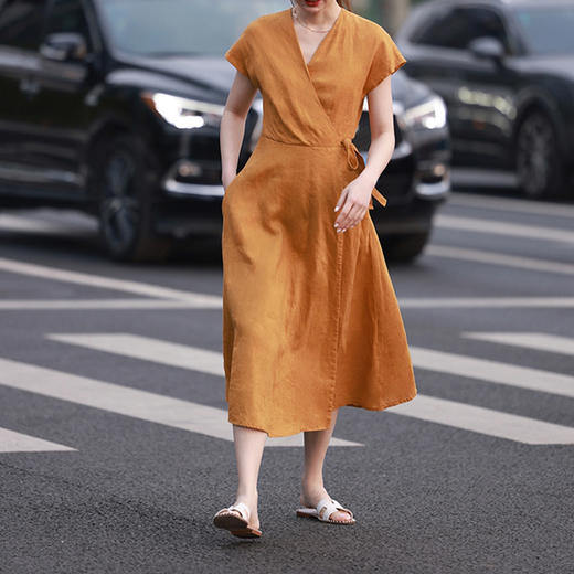 裁缝学苑AQ87 亚麻茶歇裙2022新款连衣裙纸样女装衣服样板打板图 商品图3