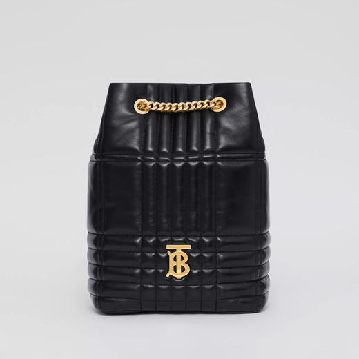 BURBERRY 巴宝莉 女士 Lola - 中号绗缝羔羊皮萝纳双肩背包 黑色 8052366 A1189 商品图0