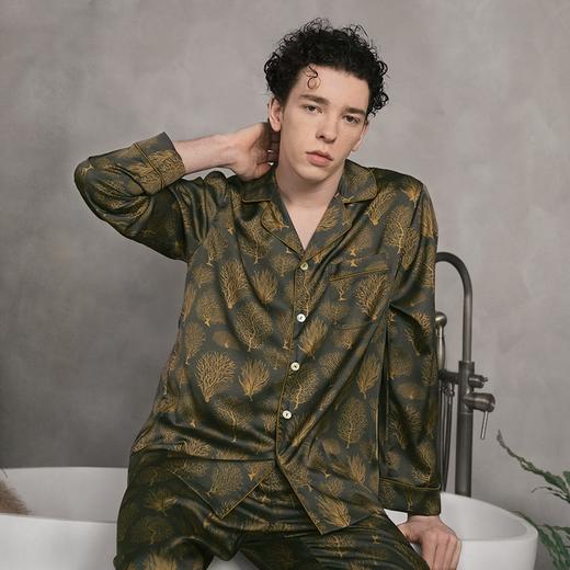 Solo seta22姆米重磅真丝睡衣套装长袖桑蚕丝家居服男奢华丝绸秋冬 商品图4