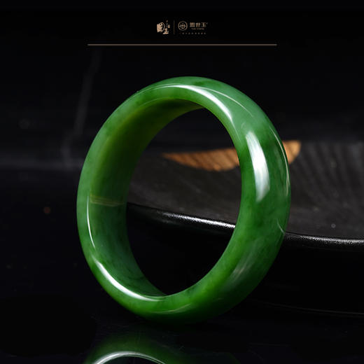新疆国玉盟世玉和田玉碧玉手镯 圈口59.7【带证书·顺丰物流】 商品图4