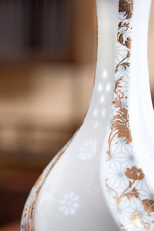 富玉玲珑花瓶卧室陶瓷器中式居家装饰品花瓶家用-锦上添花螺旋瓶 商品图2