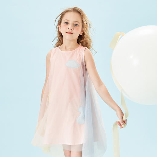 mettekids儿童裙子2022夏季新款女孩洋气时髦网纱女童背心连衣服 商品图2