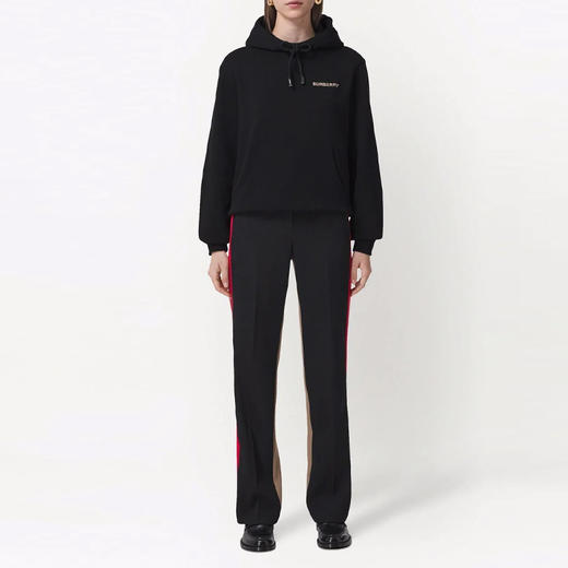 BURBERRY 巴宝莉 女士棉质小鹿嵌花字母标志印花连帽卫衣 黑色 8049459 A1189 商品图3