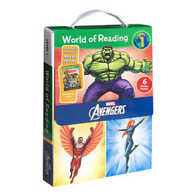 漫威复仇者联盟 6册盒装英文原版绘本 World of Reading Avengers Boxed Set 迪士尼阅读世界分级读物第1级 漫画 绿巨人钢铁侠蚁人