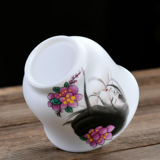 【温润如脂 洁白如玉】珍瓷窑 羊脂玉 古典美人 主人杯 礼盒装 商品图4