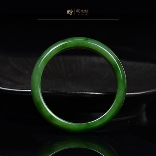 新疆国玉盟世玉和田玉碧玉手镯 圈口59.7【带证书·顺丰物流】 商品图2