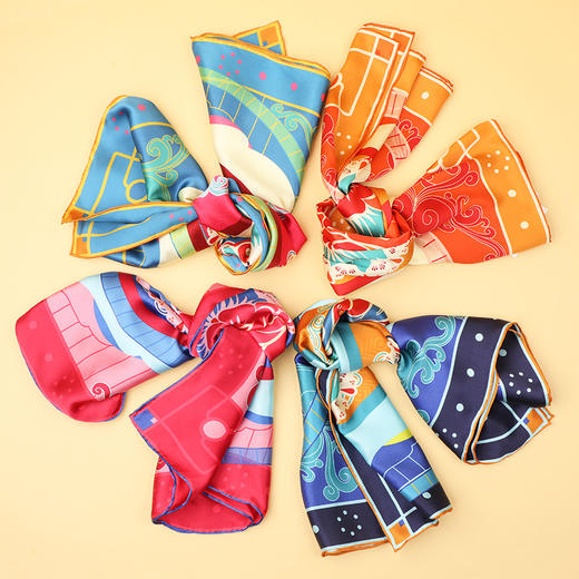 牛首山文创小雀幸真丝巾披肩南京纪念品博物馆文创礼品生日礼物女夏季 商品图3