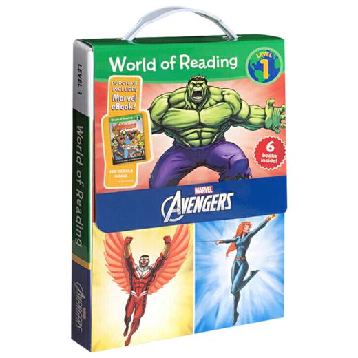 漫威复仇者联盟 6册盒装英文原版绘本 World of Reading Avengers Boxed Set 迪士尼阅读世界分级读物第1级 漫画 绿巨人钢铁侠蚁人 商品图4