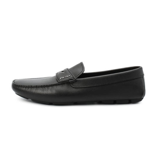 PRADA 普拉达 男士 Saffiano 皮革金属刻字徽标乐福鞋 黑色 2DD158 053 F0002 商品图0