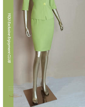 【特惠】YIQU |“白领”半节裙（果绿）