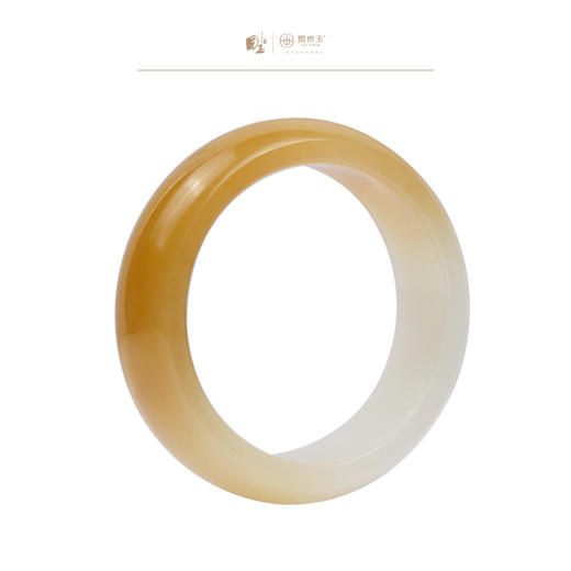 新疆国玉盟世玉和田玉糖羊脂玉手镯 圈口54【带证书·顺丰物流】 商品图0