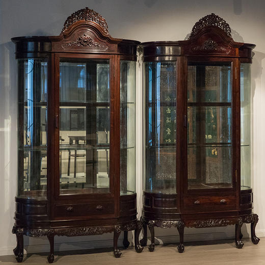 民国 红木葡萄纹酒柜（一对） 商品图0