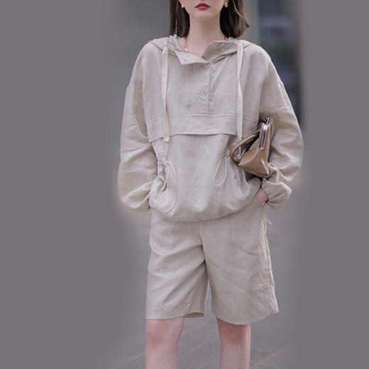 裁缝学苑AQ89亚麻套装纸样女装2022新款长袖上衣五分短裤衣服样板 商品图1