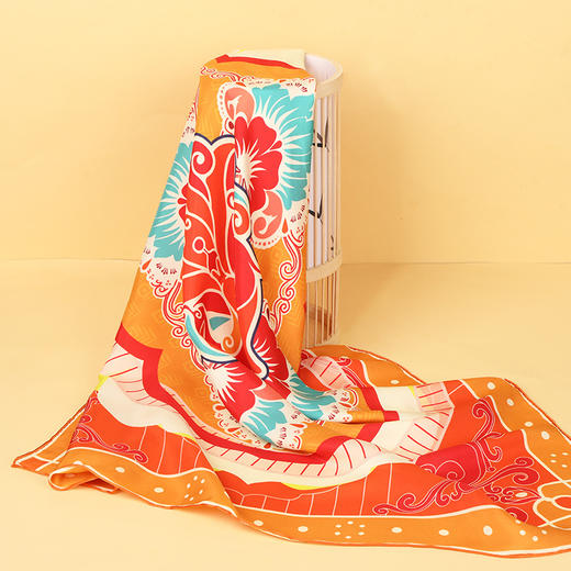 牛首山文创小雀幸真丝巾披肩南京纪念品博物馆文创礼品生日礼物女夏季 商品图2