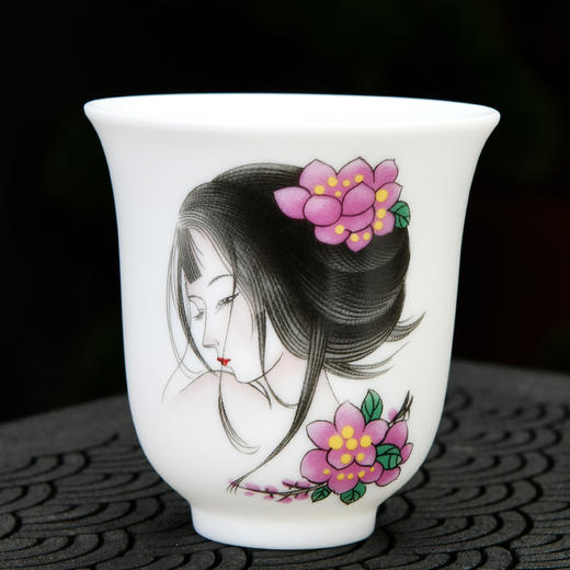 【温润如脂 洁白如玉】珍瓷窑 羊脂玉 古典美人 主人杯 礼盒装 商品图0