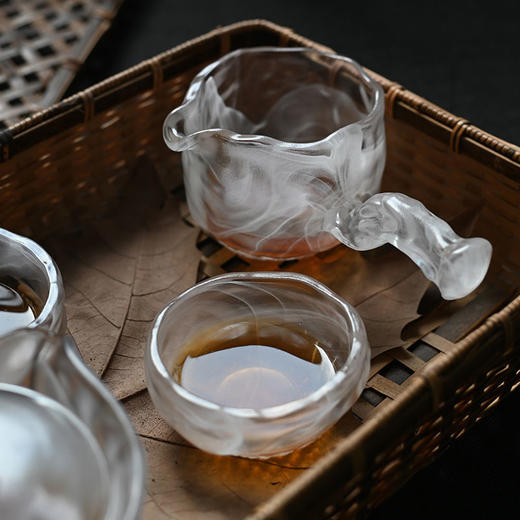 千琉古法琉璃云雾茶具套装公道杯盖碗品茗杯四件套 商品图1