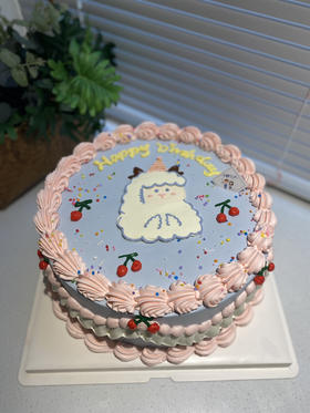 手绘羊奶油蛋糕 下单前请仔细阅读商品详情