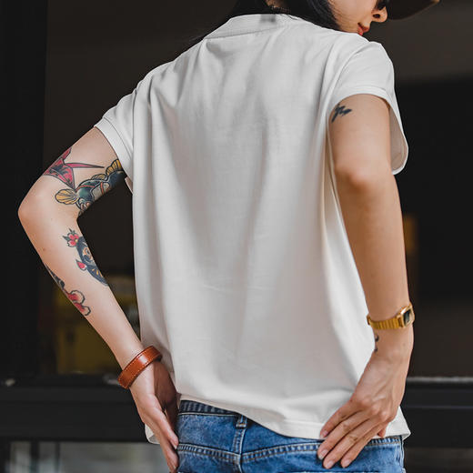 马登女装 冰丝上衣落肩基础短袖夏凉感打底衫薄款宽松圆领体T恤潮 商品图4