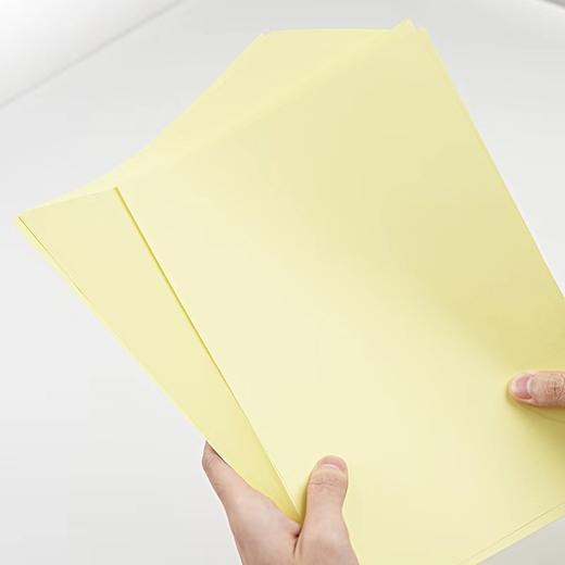 黄色浅黄色淡黄色复印纸A5 A4 A3彩色打印纸80克彩纸500张告示公告纸手工剪纸凭证纸 商品图4