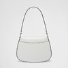 PRADA 普拉达 女士 Cleo 翻盖拉绒皮革珐琅金属三角形徽标单肩包 白色 1BD311 ZO6 F0PG7 OOO 商品缩略图2