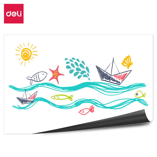 得力MF1224可移除双面胶软铁白板600*450MM(白色)(块) 商品图0