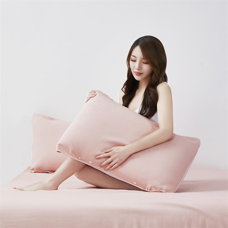 愉悦之家透气防螨枕巾对装