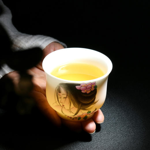 【温润如脂 洁白如玉】珍瓷窑 羊脂玉 古典美人 主人杯 礼盒装 商品图8