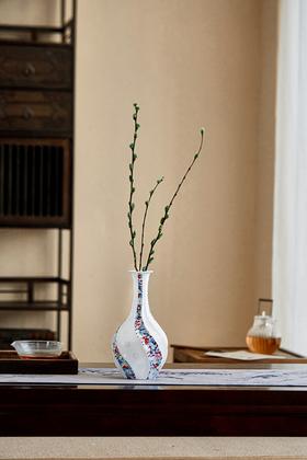 富玉玲珑花瓶卧室陶瓷器中式居家装饰品花瓶家用-万花螺旋瓶