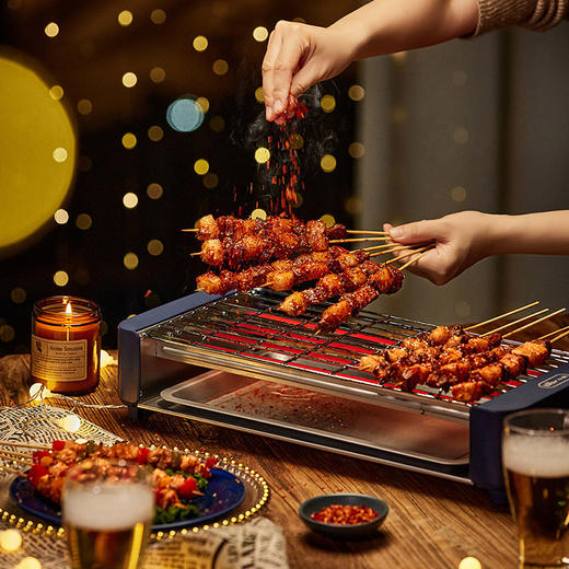 小熊电烤炉(接触烤架) DKL-E20G1 蓝色/烤网+烤盘/机械温控 商品图10