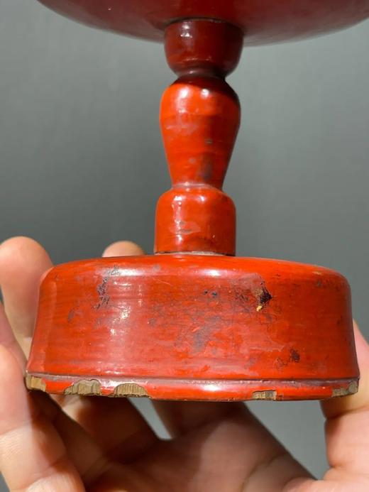 木胎红漆高足佛前供盘一对，顺丰包邮 商品图9