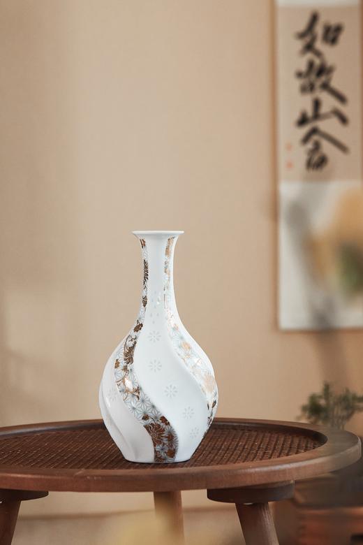 富玉玲珑花瓶卧室陶瓷器中式居家装饰品花瓶家用-锦上添花螺旋瓶 商品图1