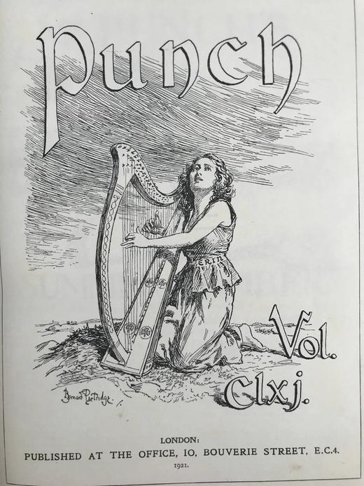 1921年7-12月 英国讽刺漫画杂志《笨拙》（含多幅彩色） 漆布精装16开 商品图2