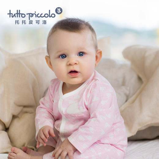 女童春夏粉色长袖连体衣 商品图1