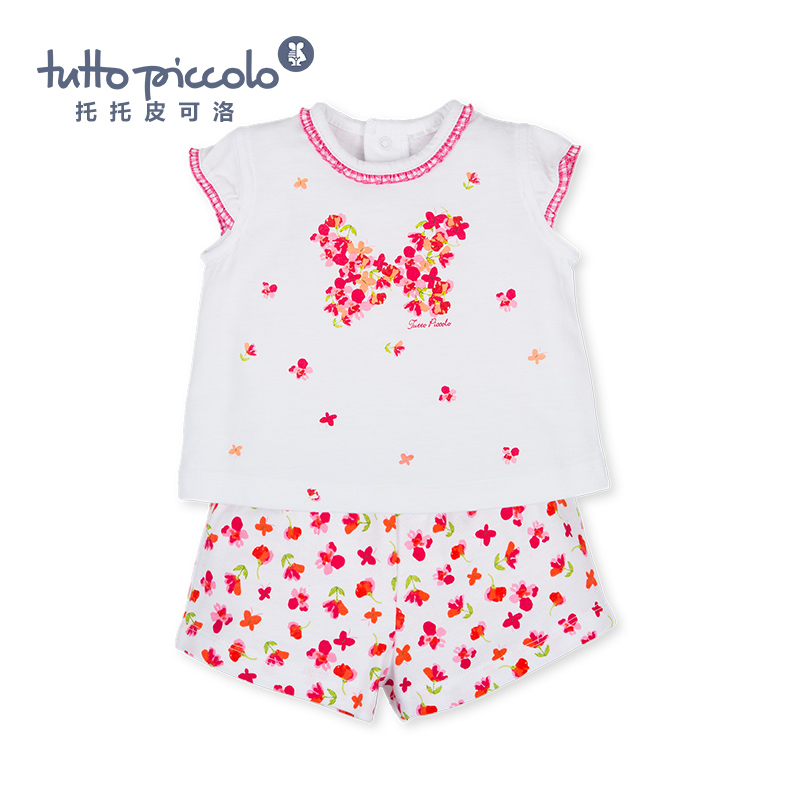 女童春夏蝴蝶短袖套装