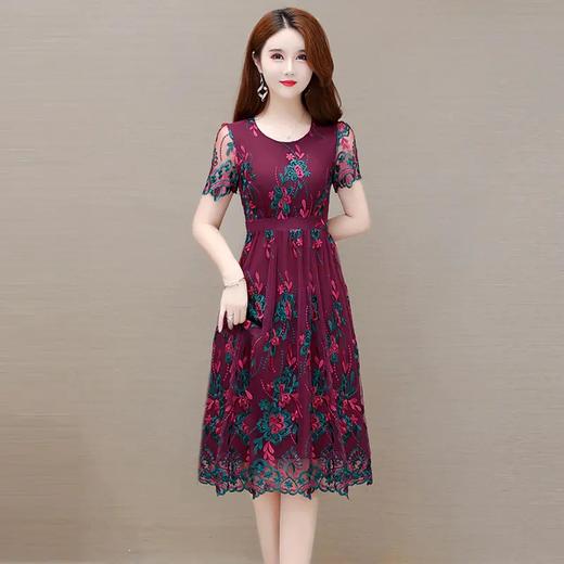 YWE-WP18761夏季新款修身短袖贵夫人气质洋气连衣裙 商品图5