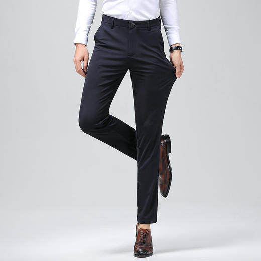 【冰丝凉爽弹力裤】罗蒙夏季男式西裤舒适透气纯色简约百搭西裤男 商品图6