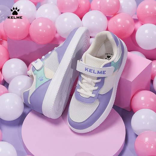 卡尔美童鞋儿童小白鞋女童休闲板鞋白色运动鞋男童低帮鞋子 商品图0