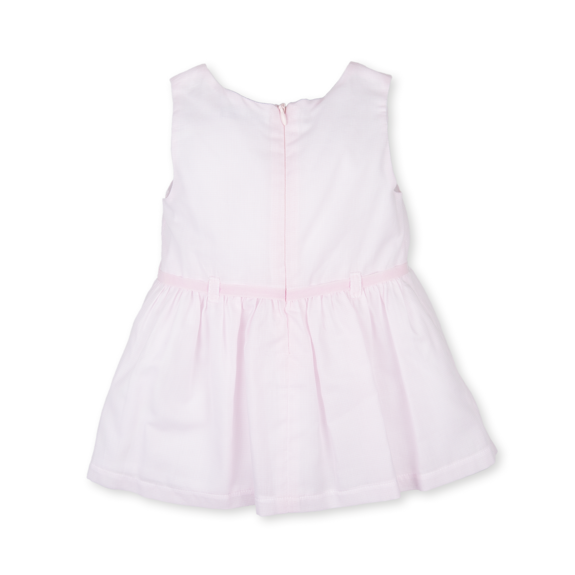 女童春夏粉色色织连衣裙