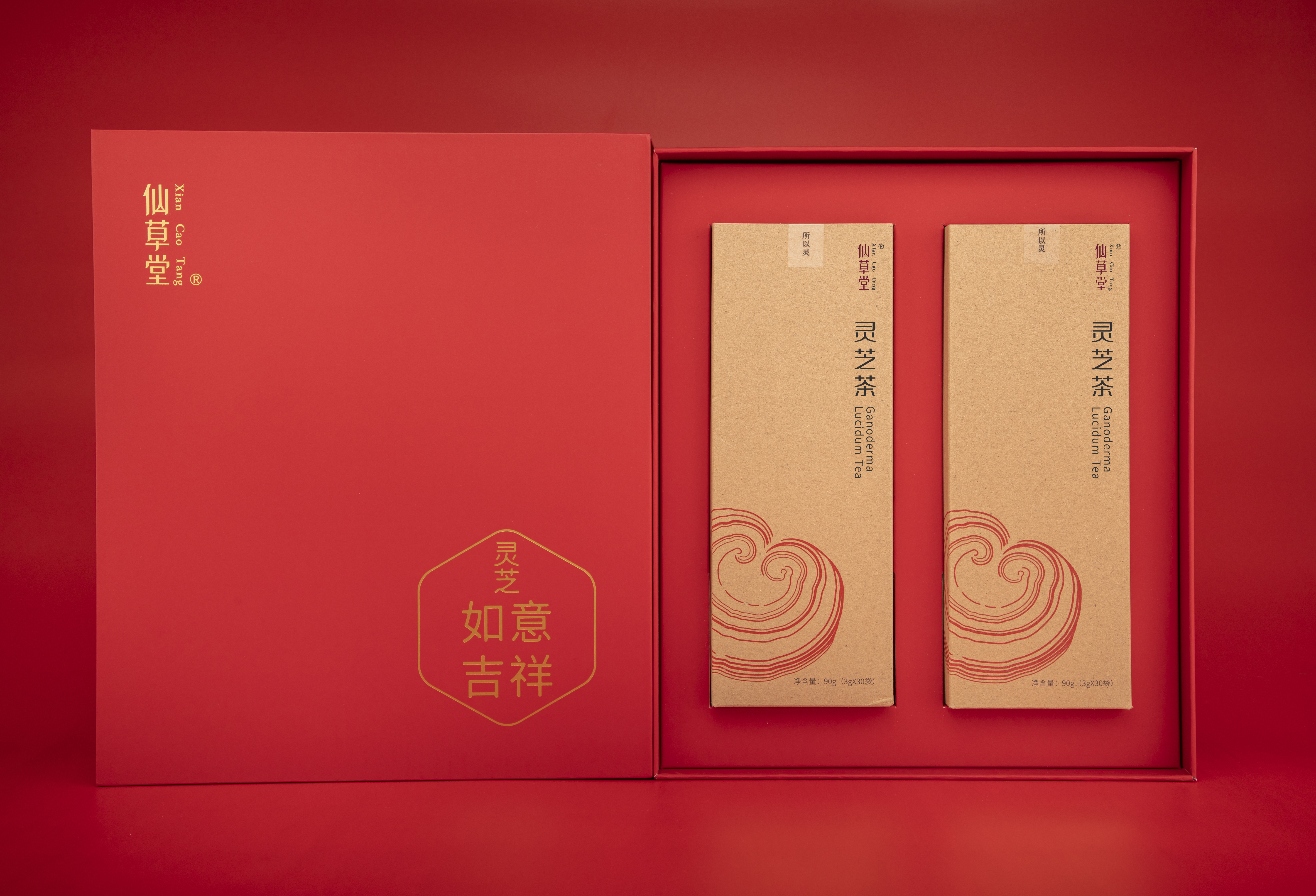 灵芝茶 双礼盒（灵芝茶 . 3g×30袋／盒*2）