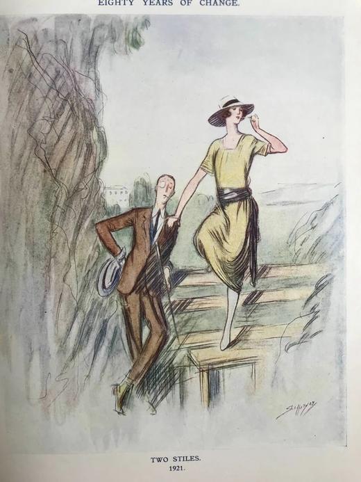 1921年7-12月 英国讽刺漫画杂志《笨拙》（含多幅彩色） 漆布精装16开 商品图6