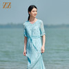 佐尔美2022夏季新款 桑蚕丝真丝乔其绣花连衣裙女E22LS94 商品缩略图4