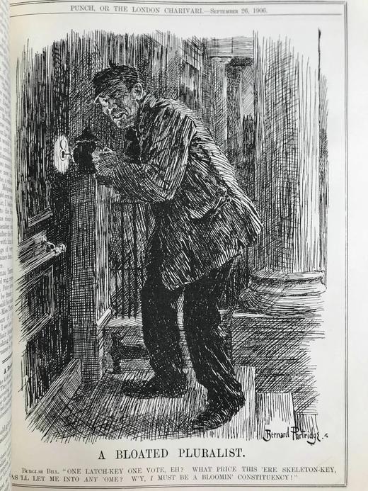 1906年7-12月 英国讽刺漫画杂志《笨拙》 数百幅插图 漆布精装16开 商品图7