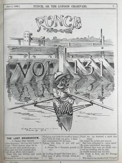 1906年7-12月 英国讽刺漫画杂志《笨拙》 数百幅插图 漆布精装16开 商品图3