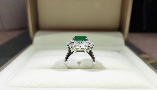 4.58克拉豪镶vivid green祖母绿戒指吊坠两用款 商品图5