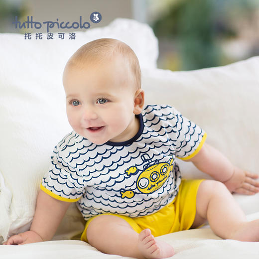 男童春夏潜水艇短袖套装 商品图3