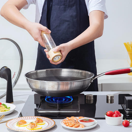 康巴赫KGD-C32W 五代炒锅电磁炉不锈钢平底锅炒菜家用 商品图2